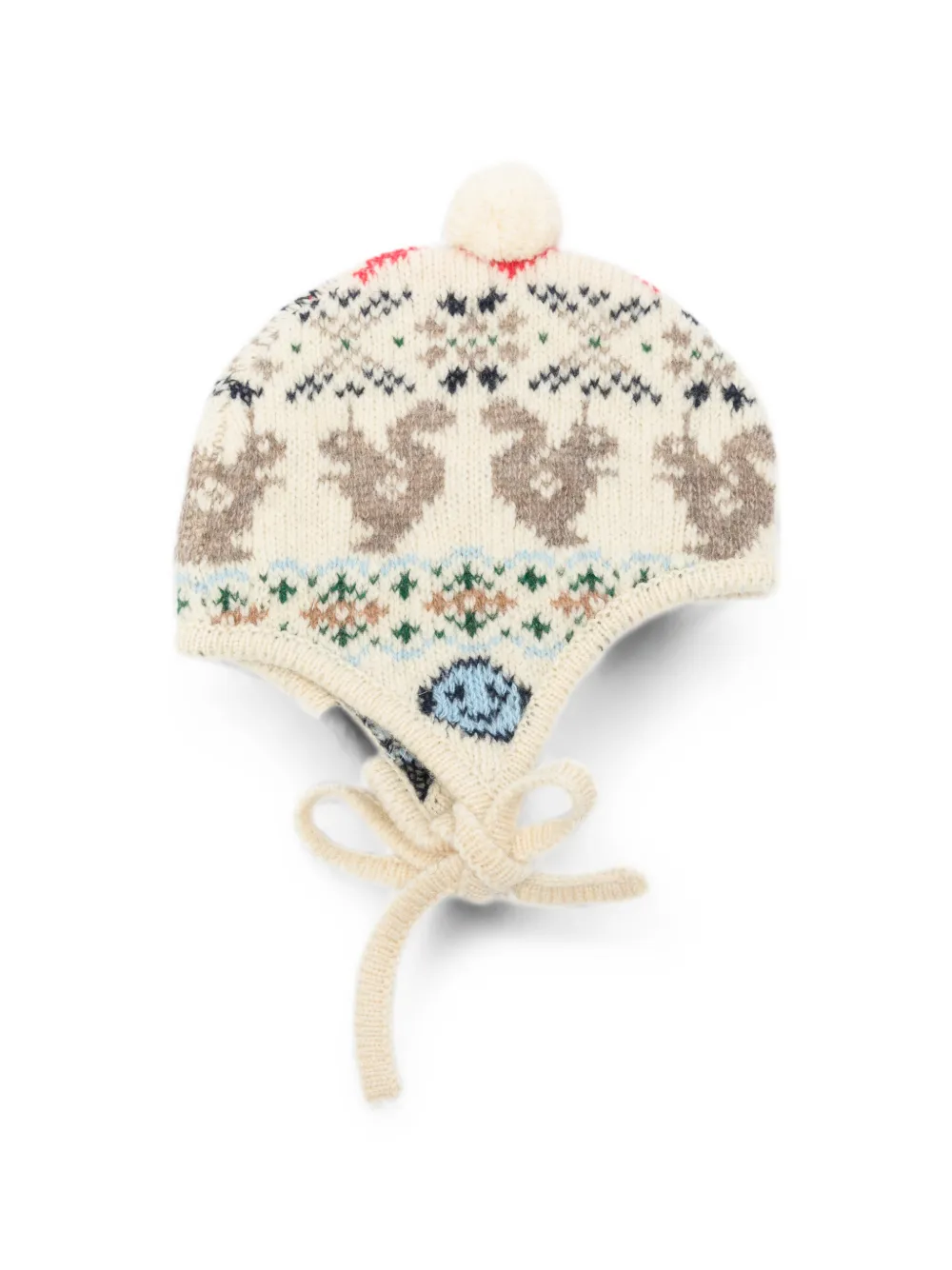 Molo Kikki squirrel-pattern beanie hat Beige