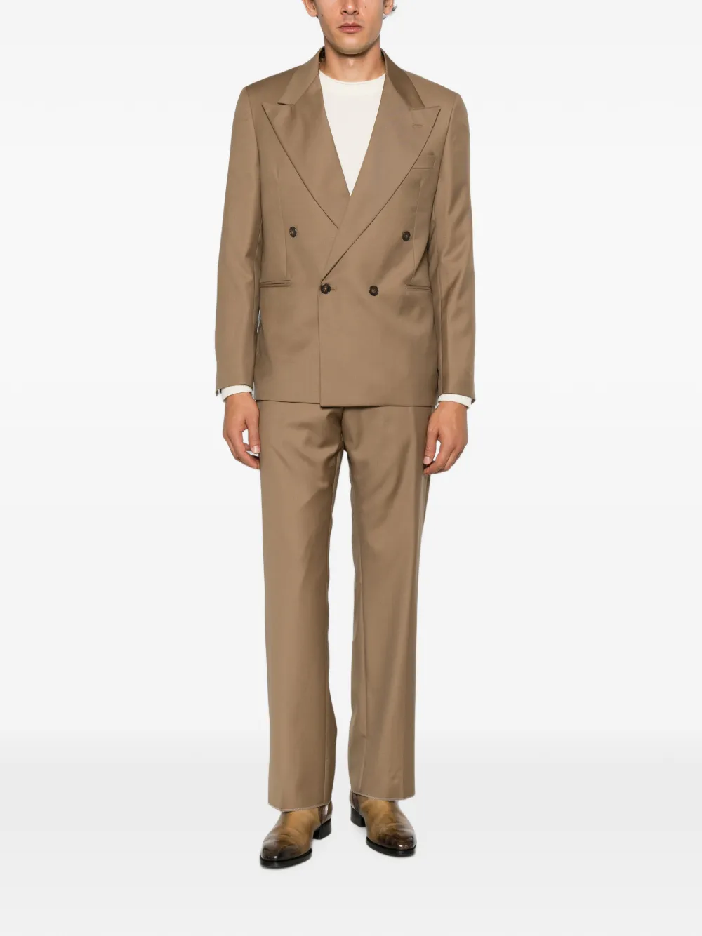 Epoca double-breasted peak-lapel suit