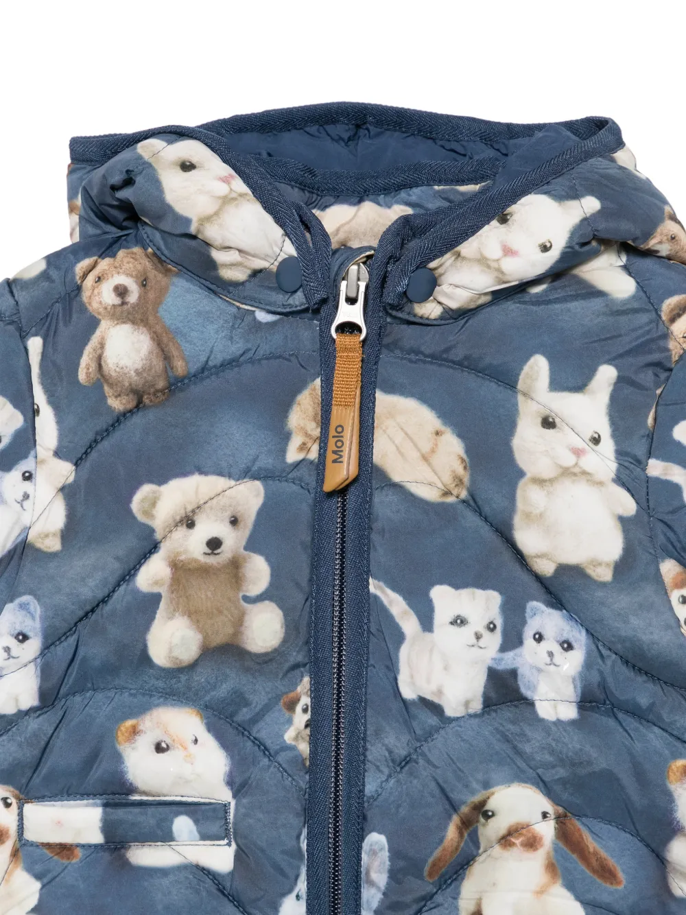 Molo Harmony animal-print hooded jacket Blauw
