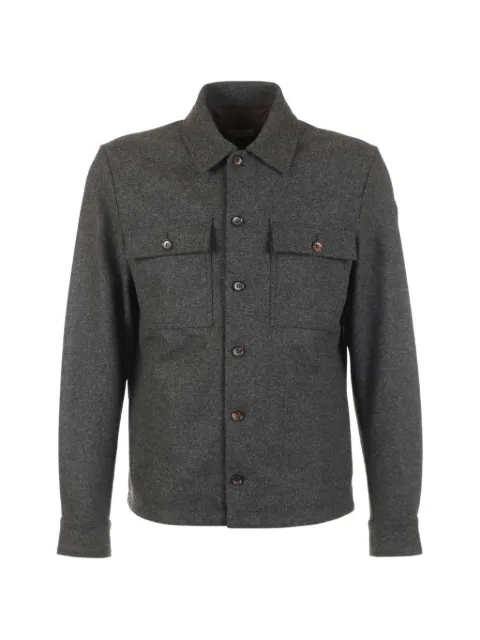 Moncler logo-patch button-up shirt jacket