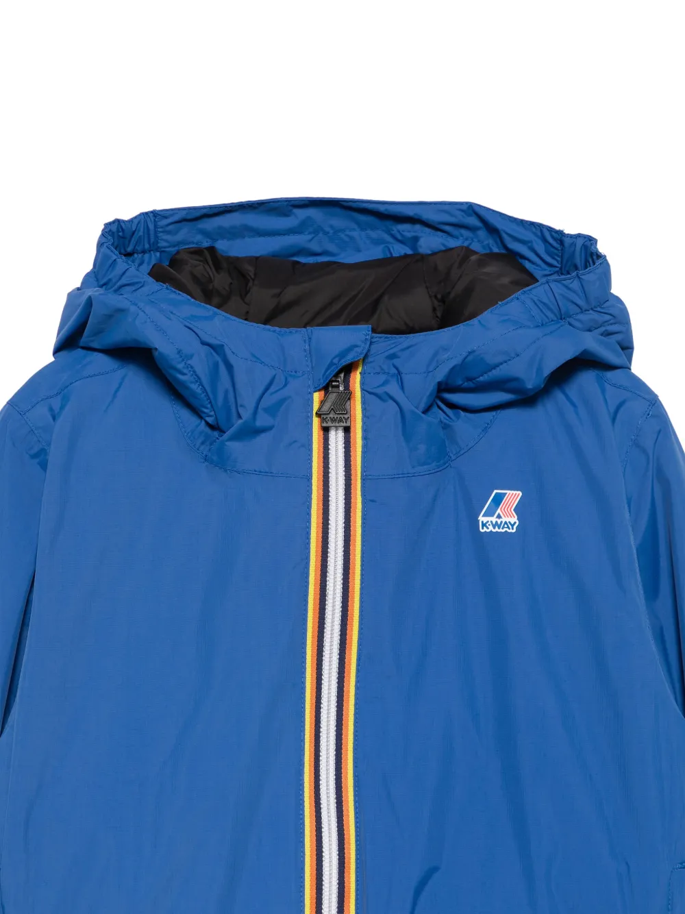 K Way Kids logo-print hooded jacket Blauw