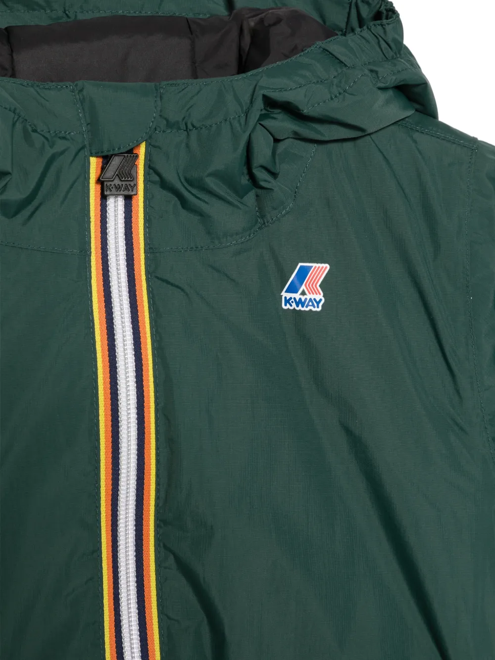 K Way Kids logo-patch hooded jacket Groen