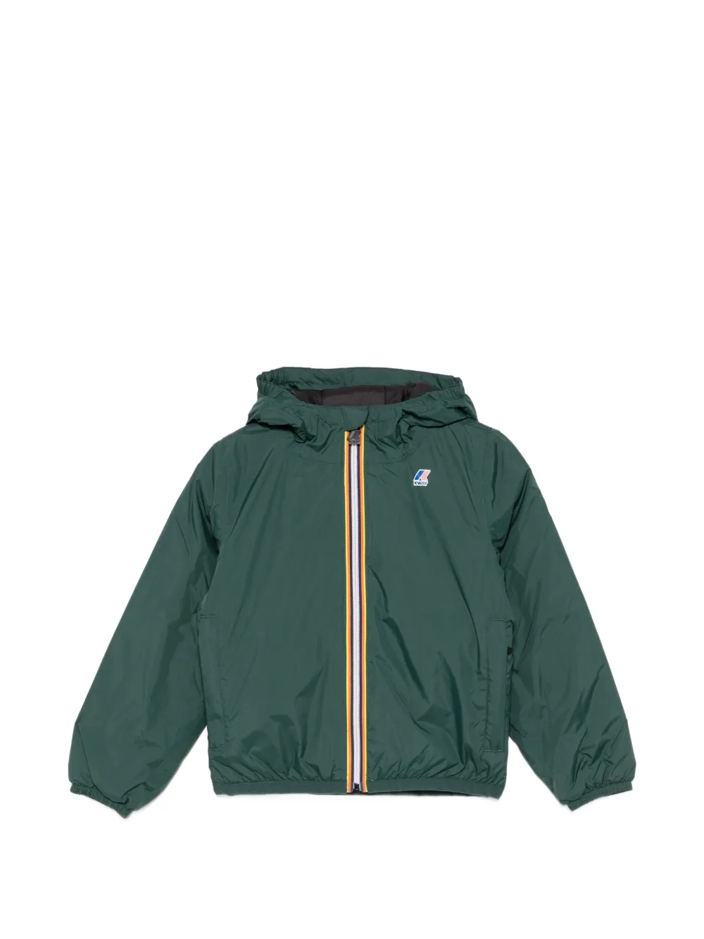 K Way Kids logo-patch hooded jacket - Verde