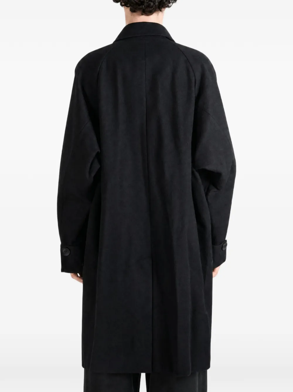Yohji Yamamoto Jack met dubbele rij knopen en raglanmouwen Zwart