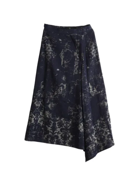 Y's damask-print wrap maxi skirt