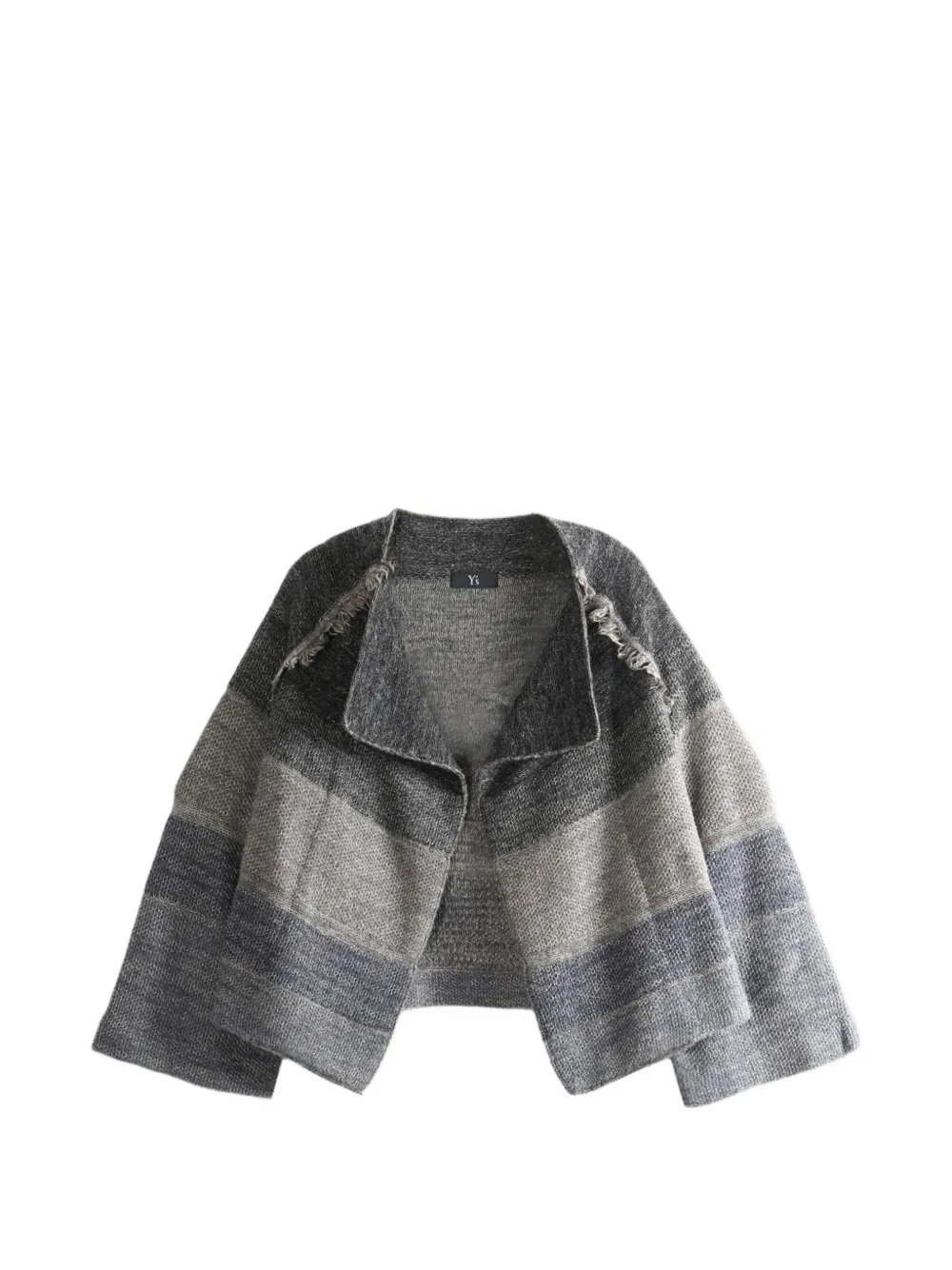 Y's fringe-trimmed colour-block cardigan