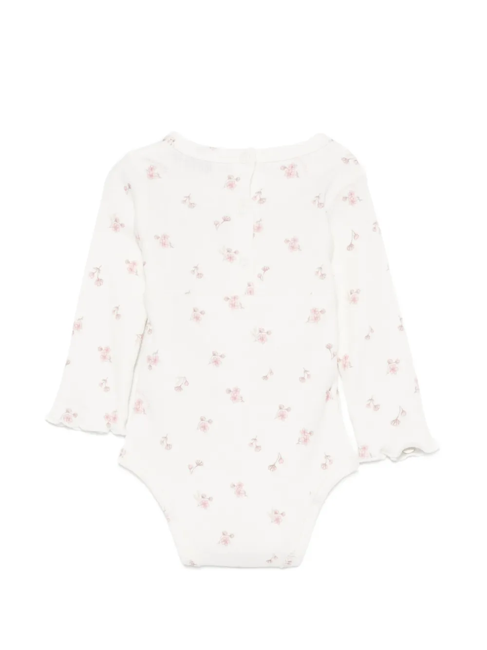 Monnalisa Romper met bloemenprint en ruches Wit