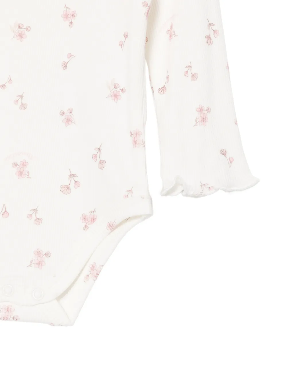 Monnalisa Romper met bloemenprint en ruches Wit