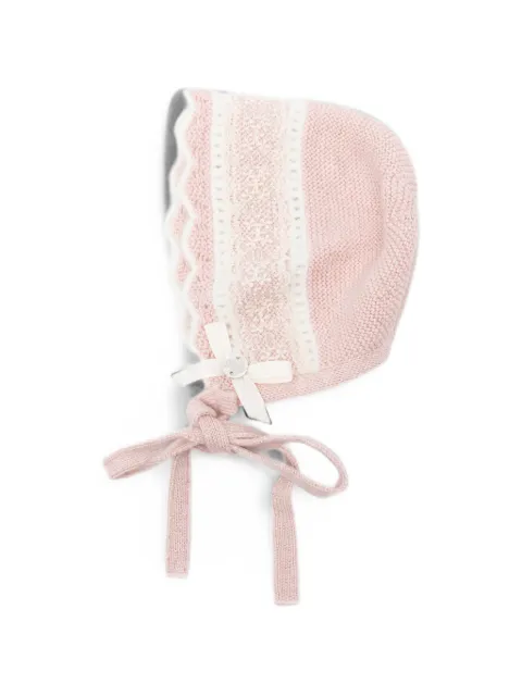 Paz Rodriguez Lua lace-trim knitted bonnet