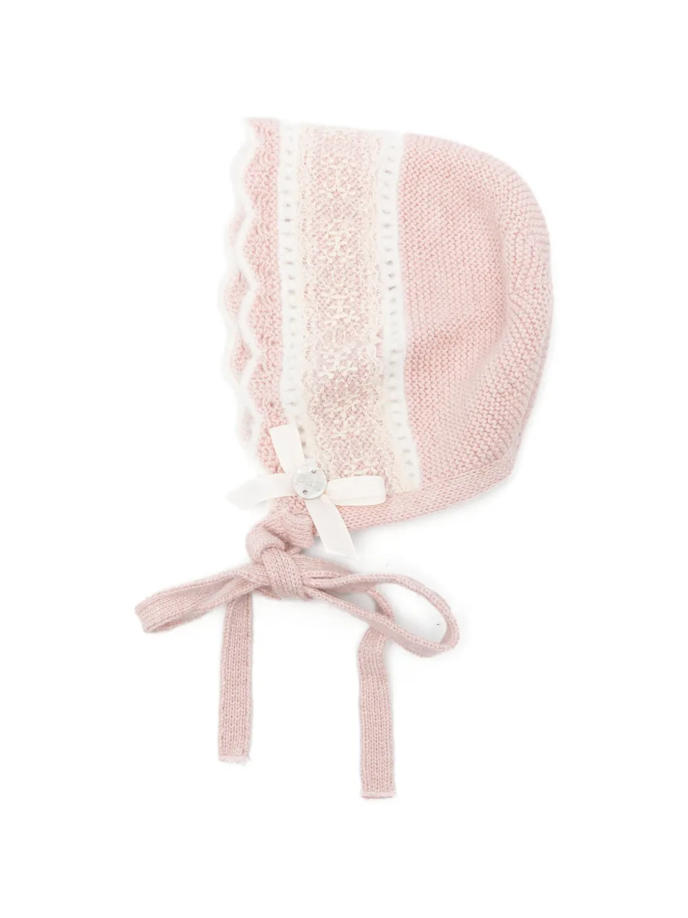 Paz Rodriguez Lua lace-trim knitted bonnet - Rosa