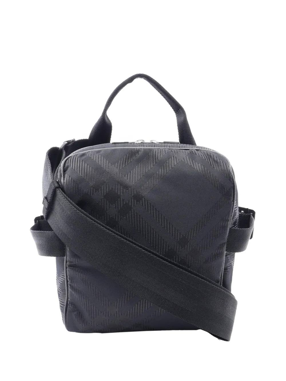 Burberry Pre-Owned 2015-2026 Nylon Checked satchel - Nero