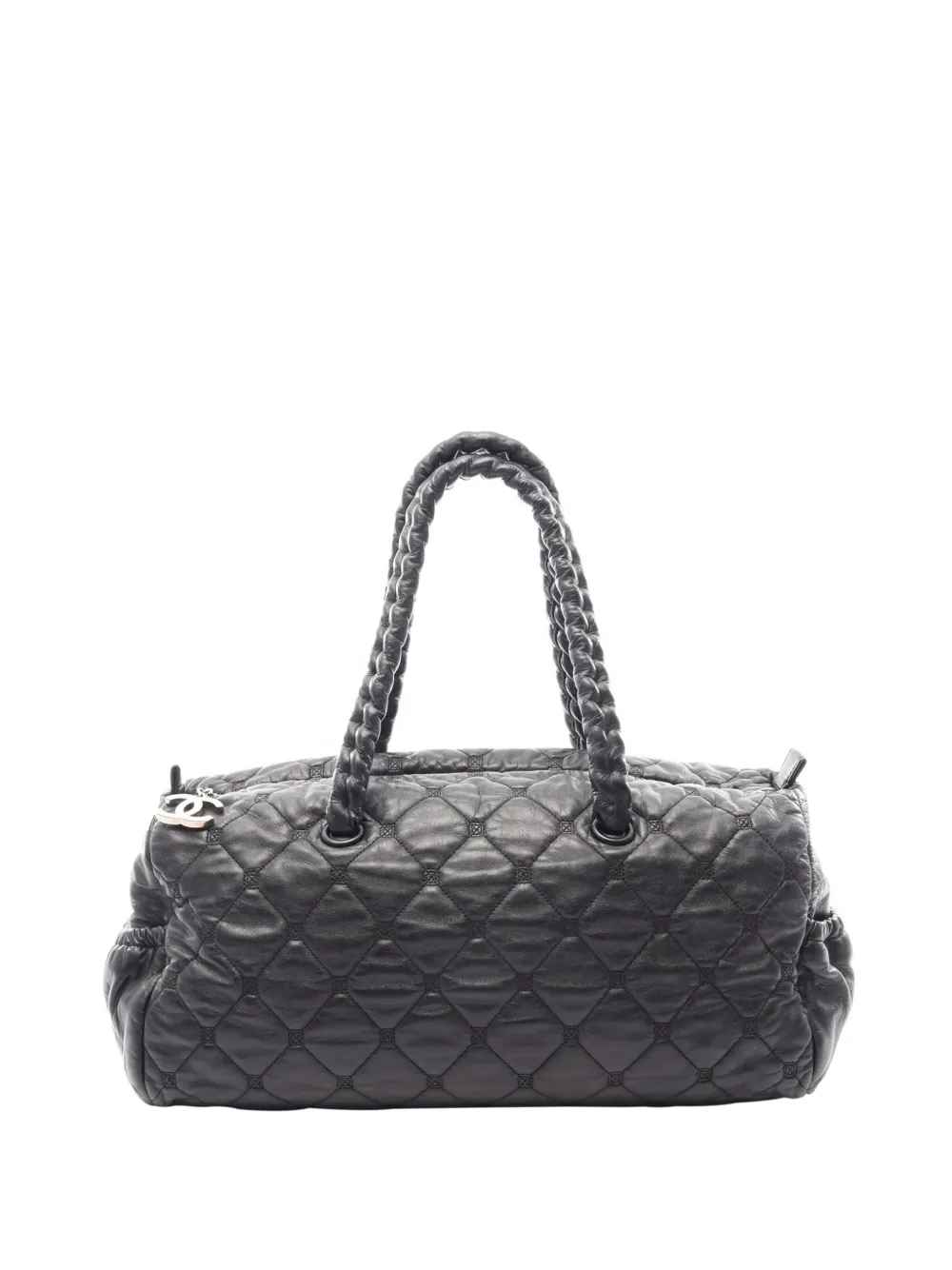 CHANEL Pre-Owned 2008-2009 Quilted Lambskin Hidden Chain Bowler Bag handbag - Nero