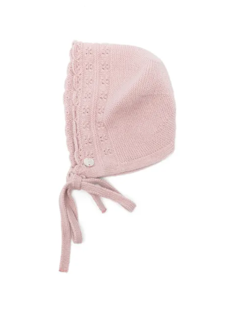 Paz Rodriguez gorro Ledicia de punto calado con volantes