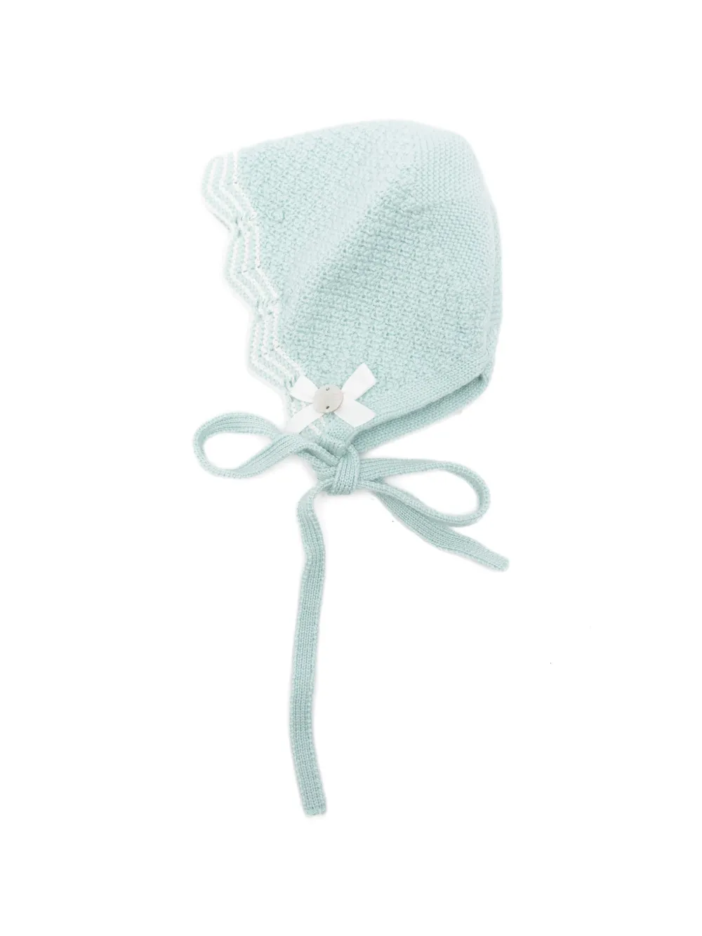 Paz Rodriguez Leira scalloped-edge knitted bonnet - Verde