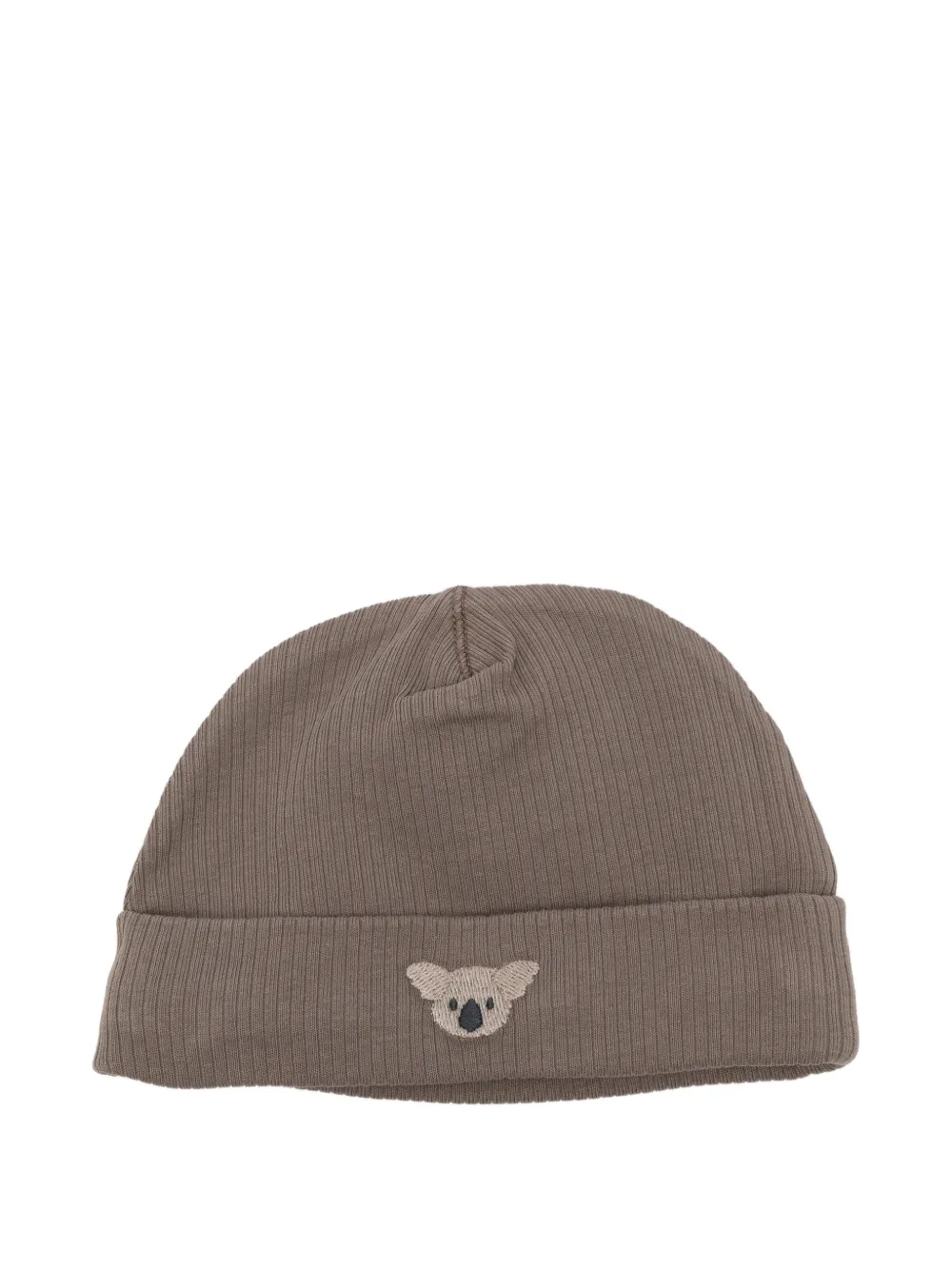 Donsje ribbed koala-patch beanie hat - Marrone