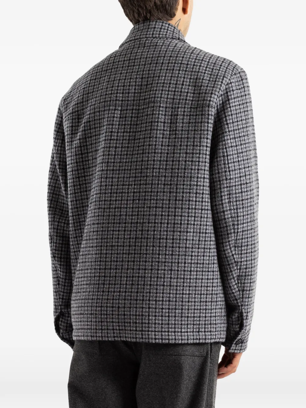 Moncler check-pattern shirt jacket Grijs