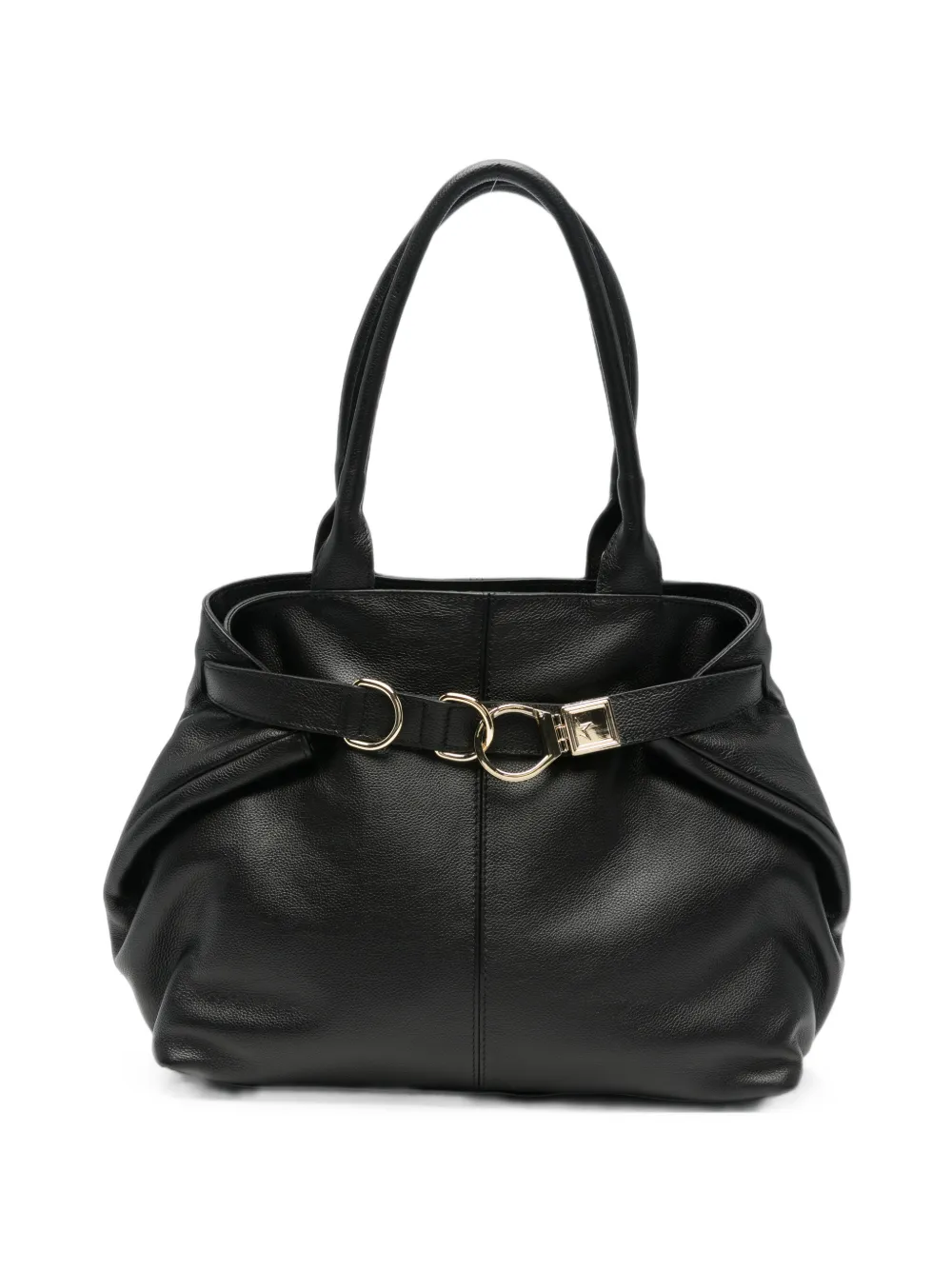 Marc Ellis Josephine buckle-detail grained-leather shoulder bag - Nero