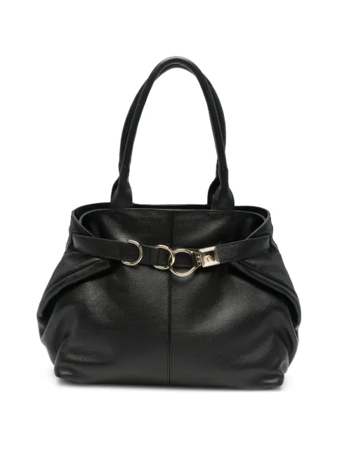 Marc Ellis Josephine buckle-detail grained-leather shoulder bag