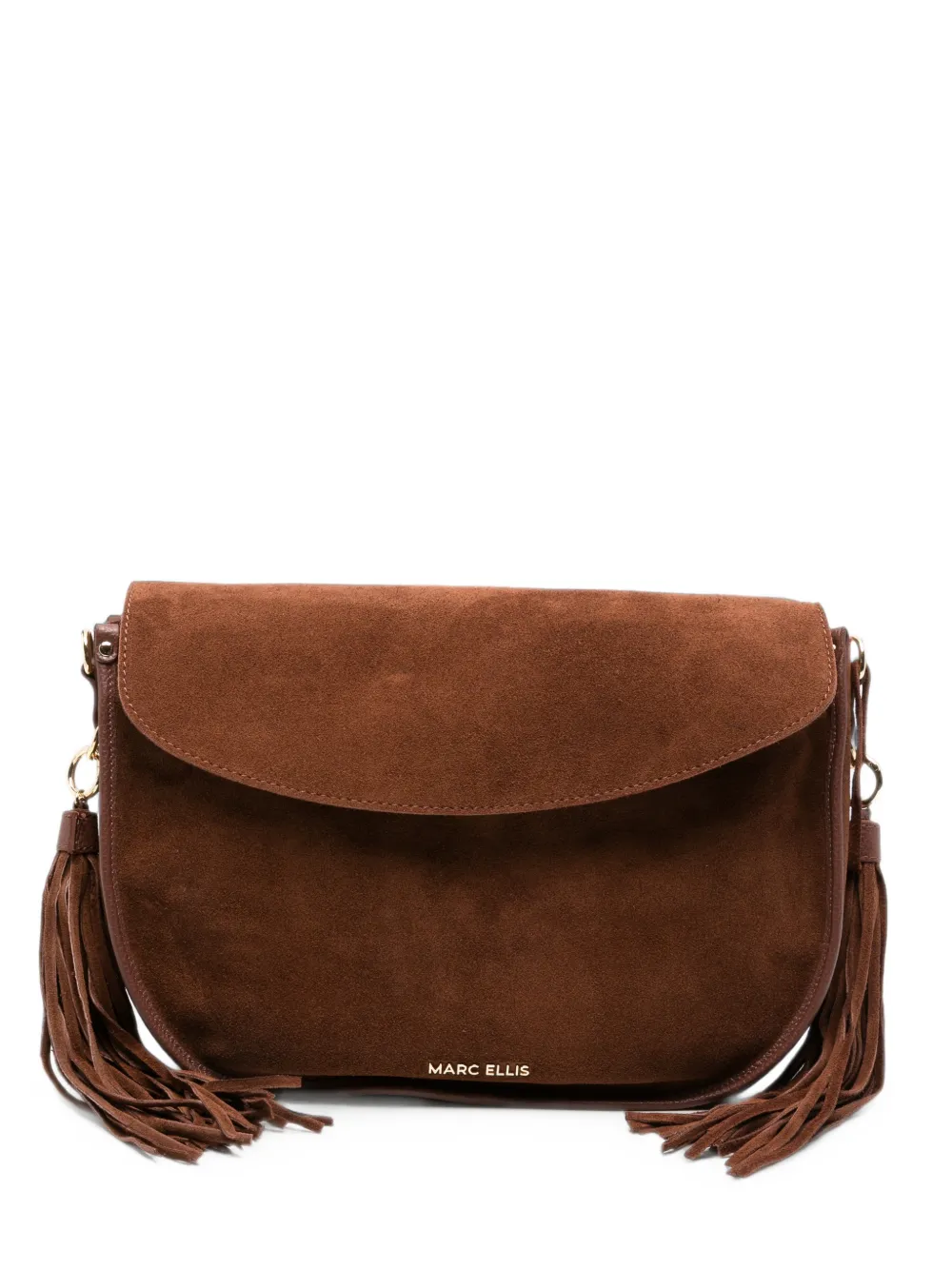 Marc Ellis Lime L tassel-detail suede shoulder bag - Marrone