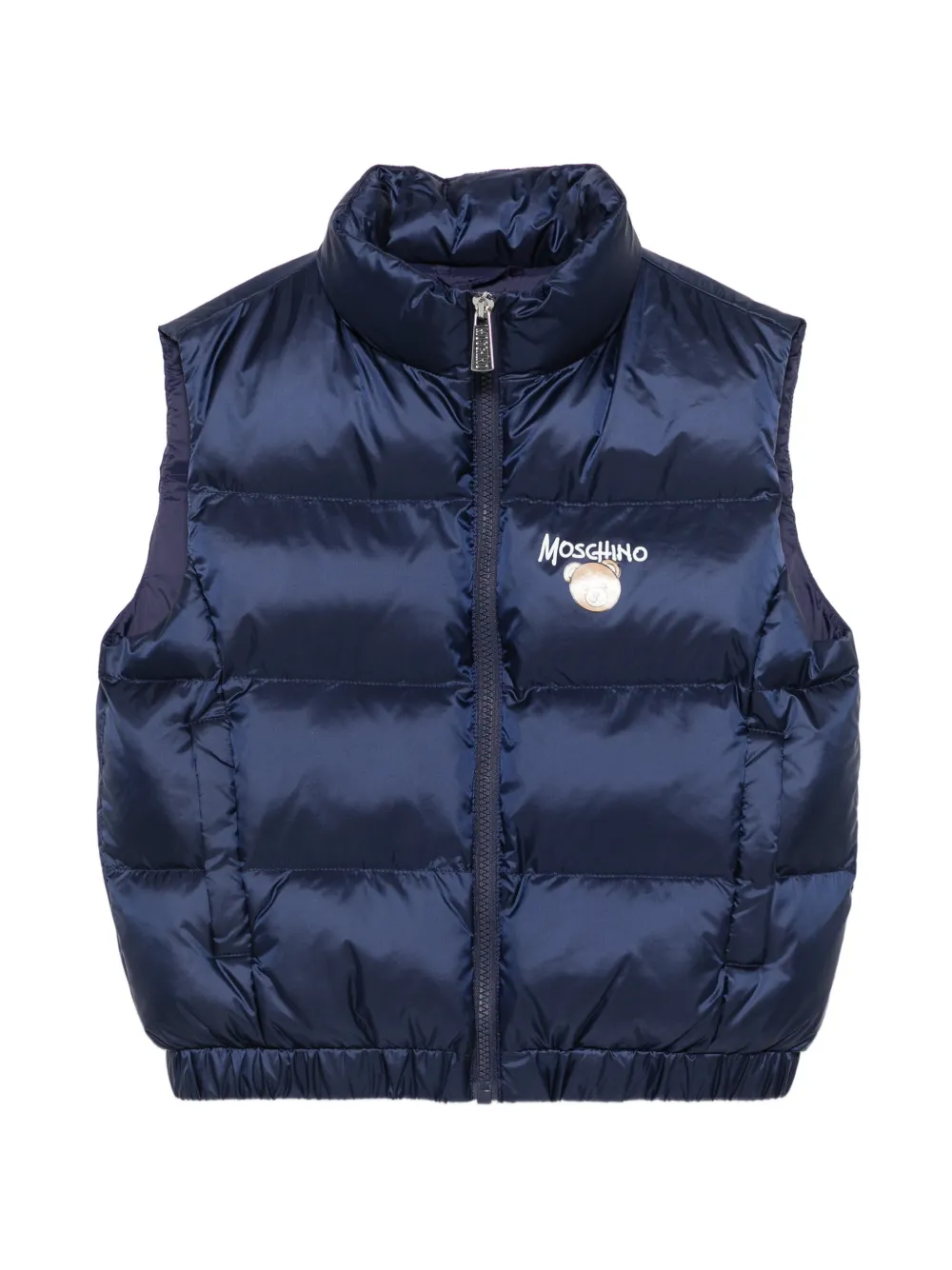 Moschino Kids puffer gilet - Blu