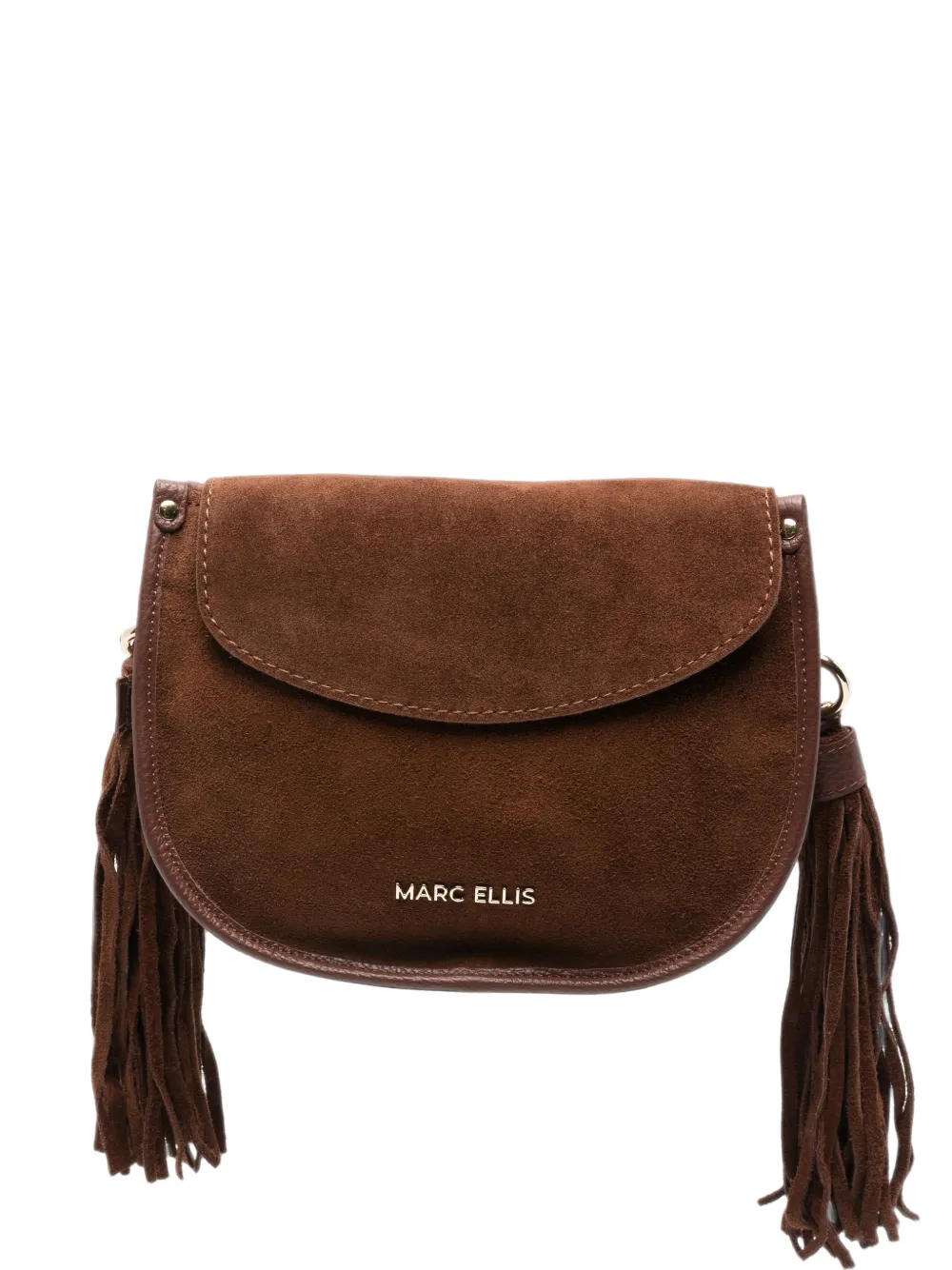 Marc Ellis Lima fringe-trim leather shoulder bag - Marrone