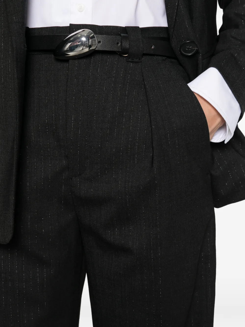 Drykorn pinstripe wide-leg trousers Grijs