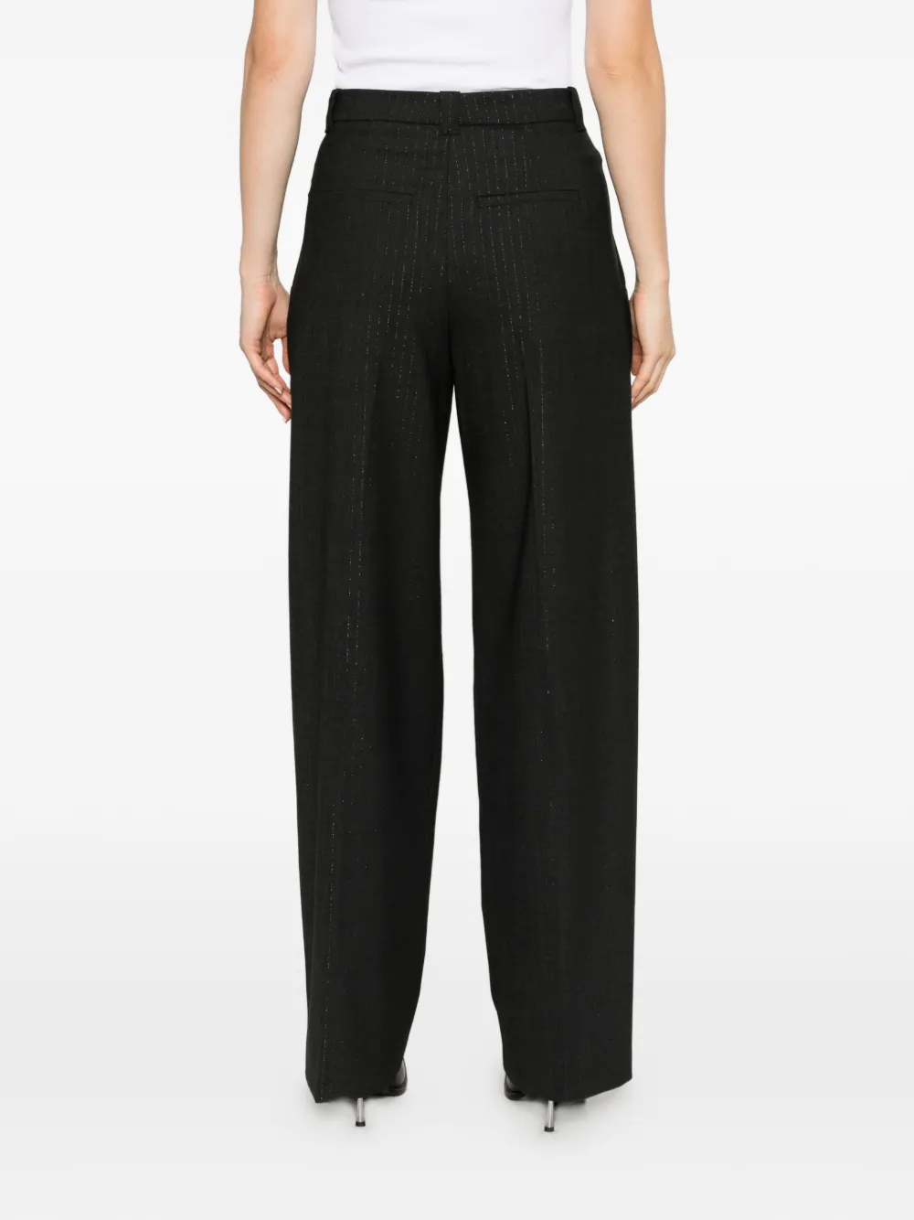 Drykorn pinstripe wide-leg trousers Grijs