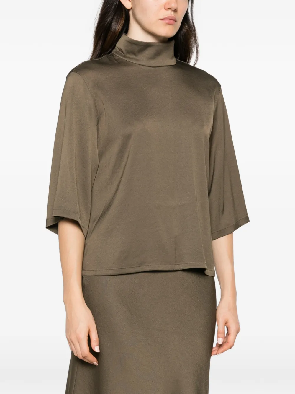 Drykorn Aletia high-neck T-shirt Groen