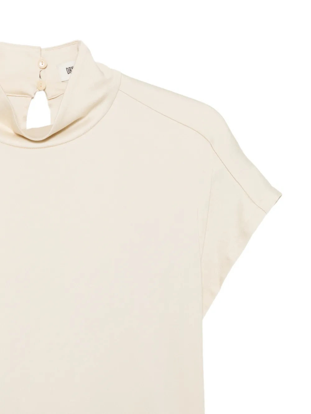 Drykorn Alaria high-neck cap-sleeve top Beige