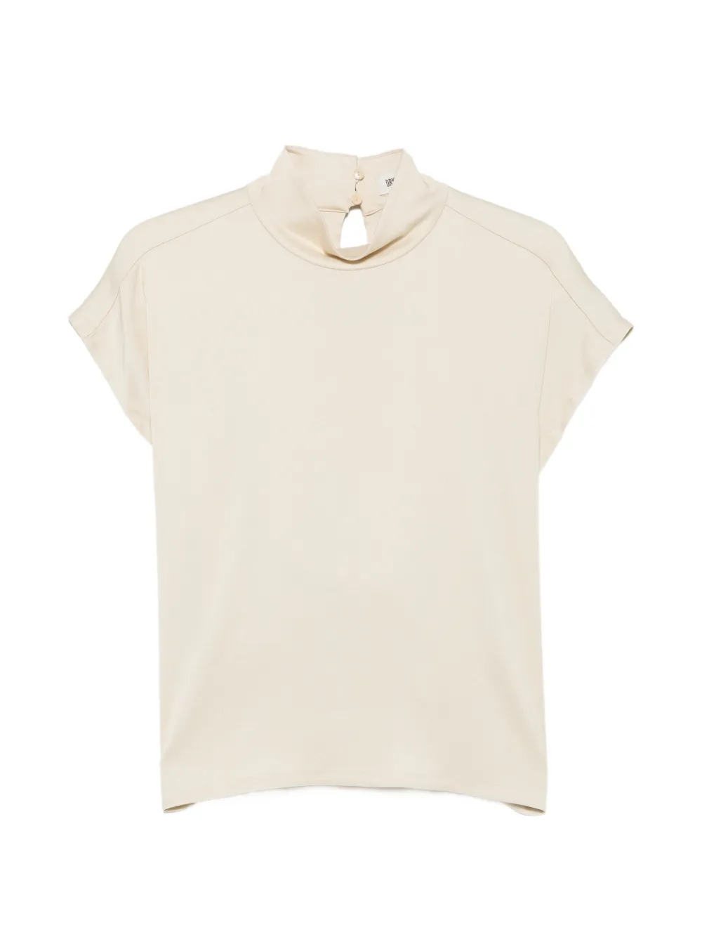 Drykorn Alaria high-neck cap-sleeve top Beige