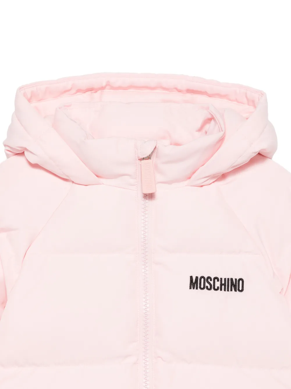 Moschino Kids logo-print hooded jacket Roze