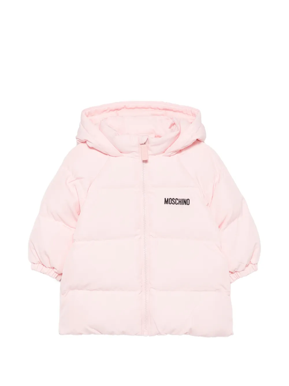 Moschino Kids logo-print hooded jacket - Rosa