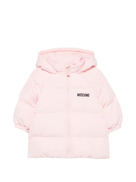 Moschino Kids logo-print hooded jacket
