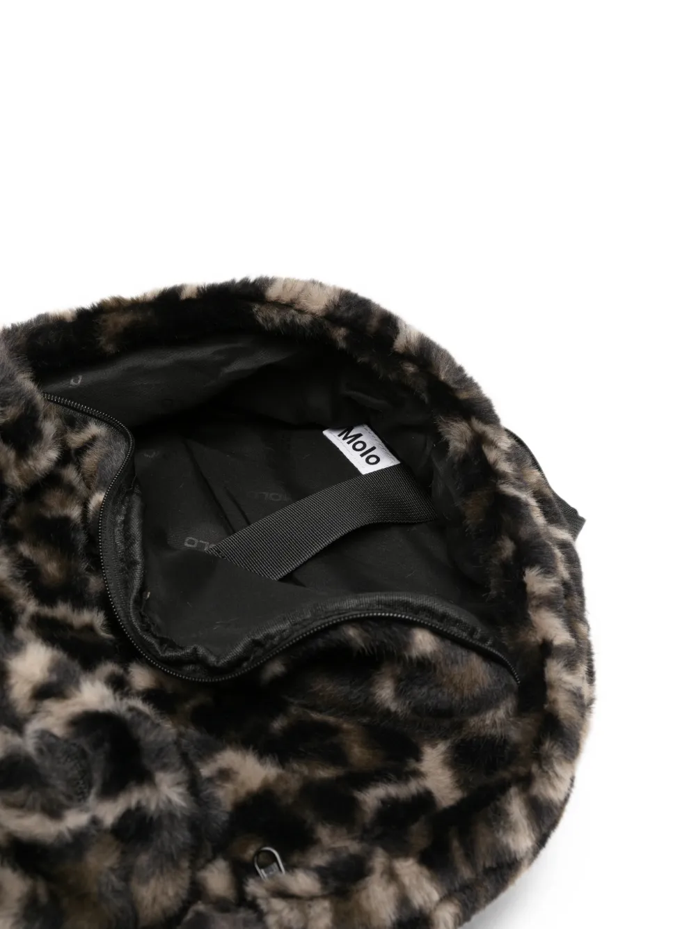 Molo Mio leopard-print faux-fur backpack Bruin