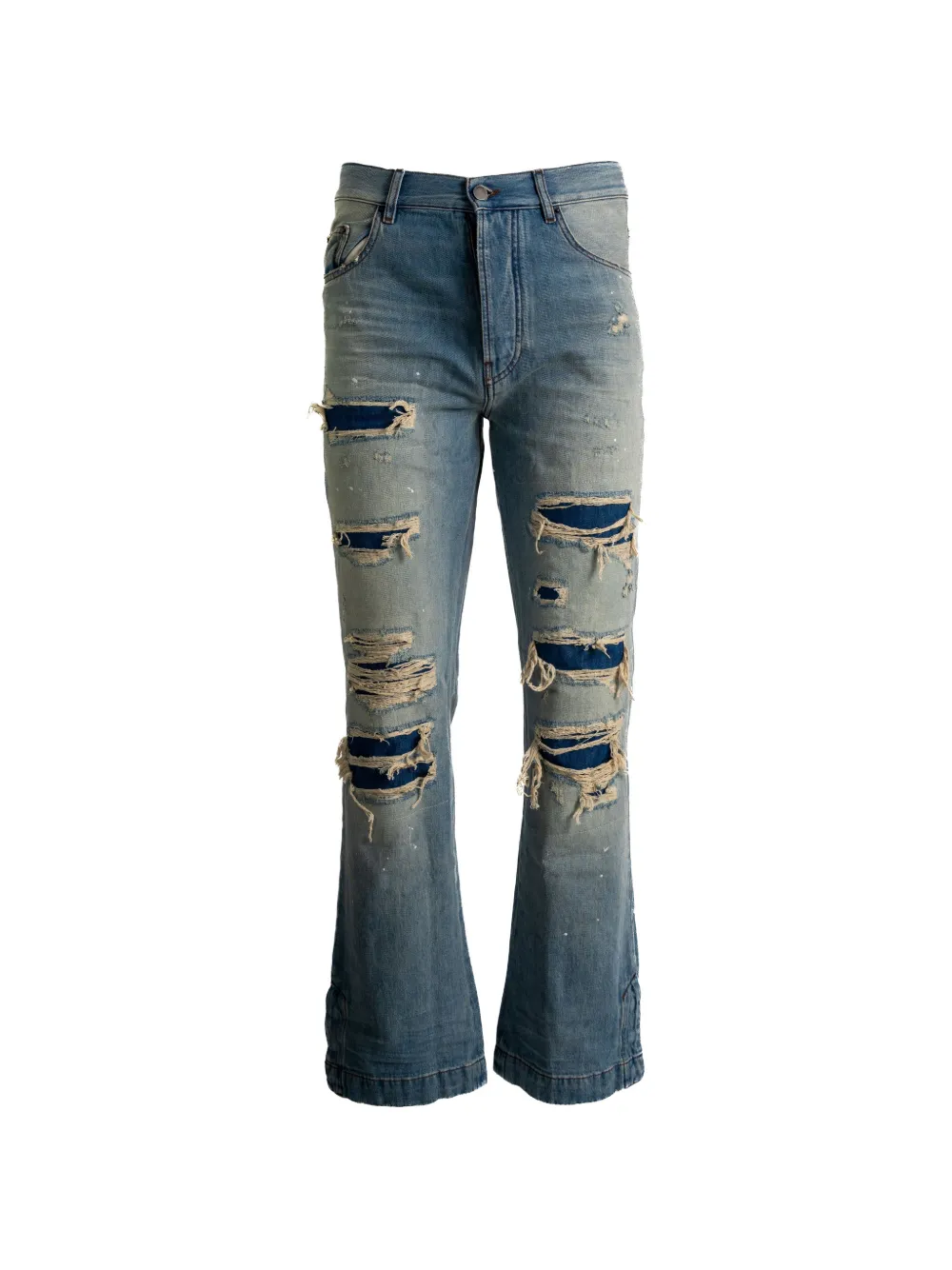 AMIRI distressed paint-splatter jeans - Blu
