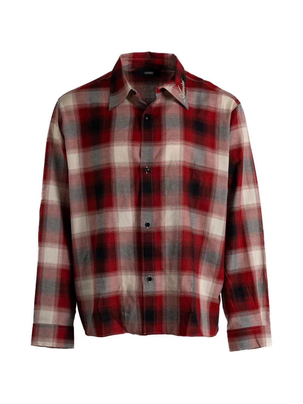 AMIRI check-pattern logo-print shirt - Rosso