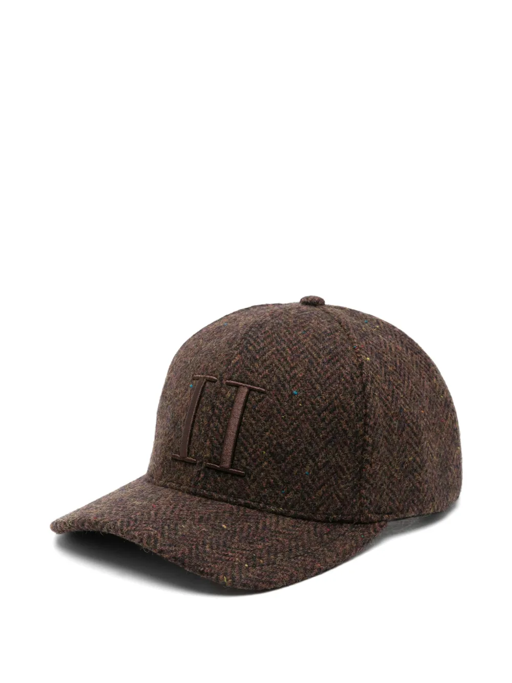 Les Deux herringbone-pattern logo-embroidered baseball cap