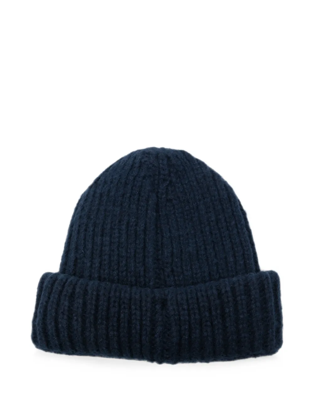 Molo Kim smiley-patch ribbed beanie hat Blauw