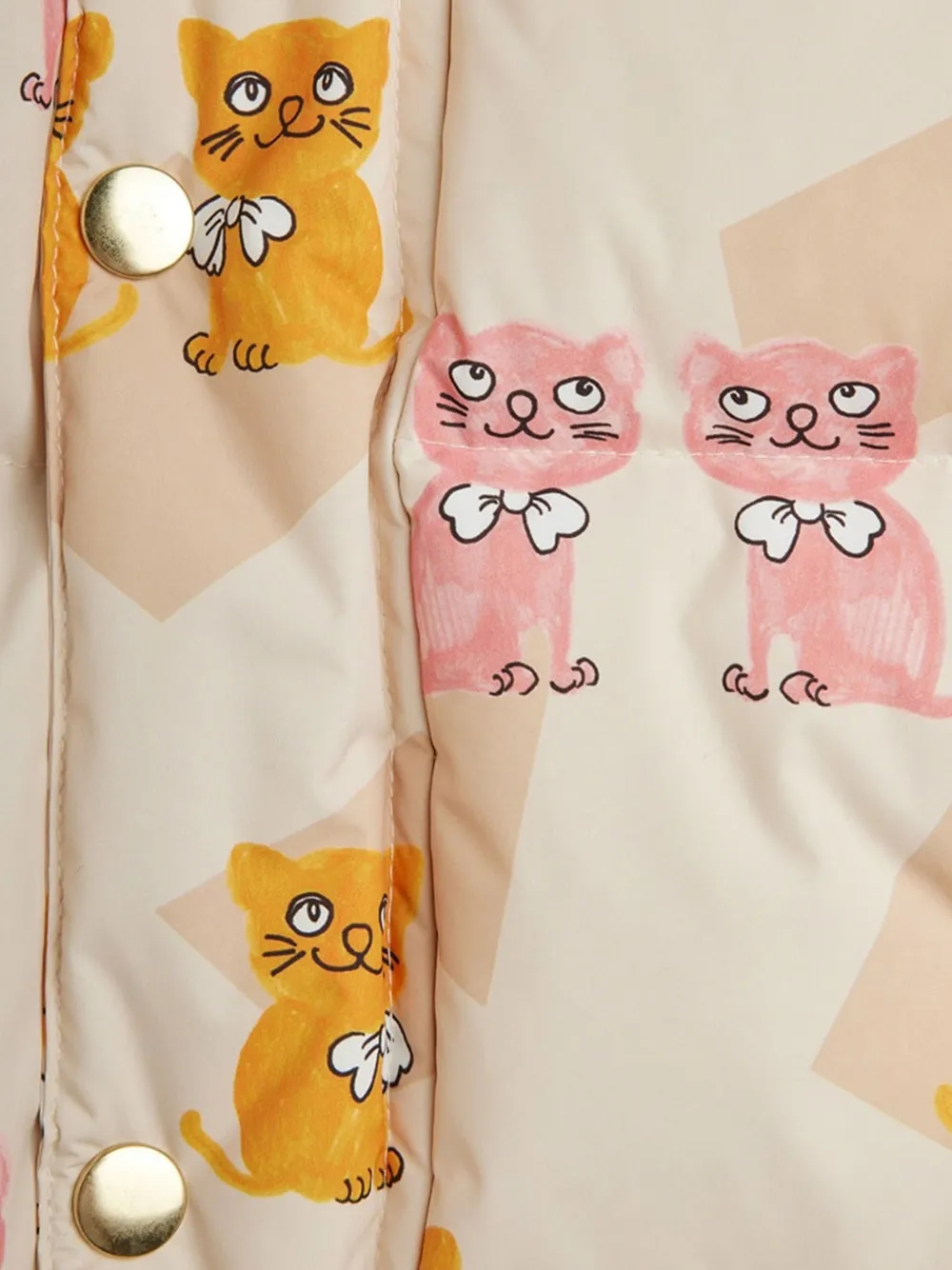 Mini Rodini cat-print hooded jacket Beige