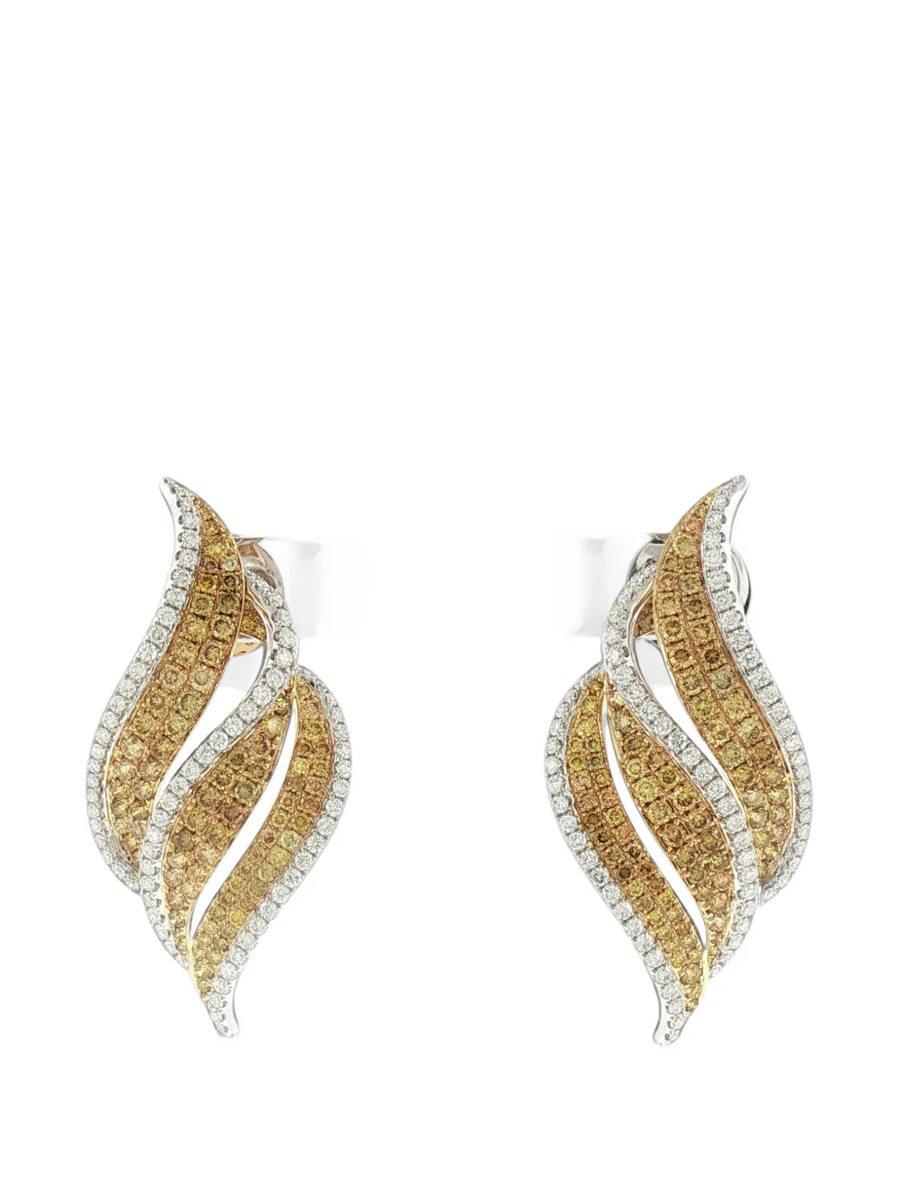 HYT Jewelry diamond leaf earrings