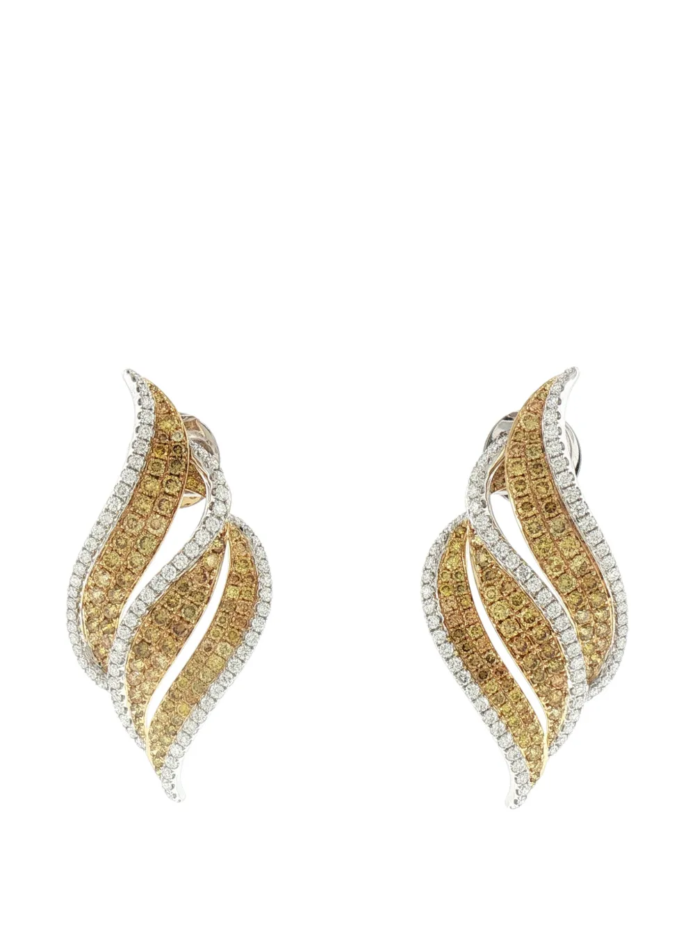 HYT Jewelry diamond leaf earrings