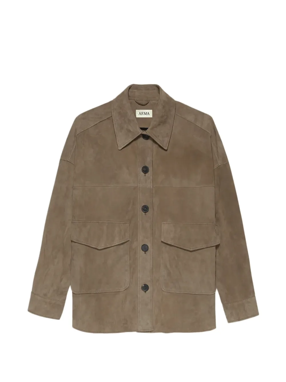 Arma Kaylee suede overshirt - Marrone