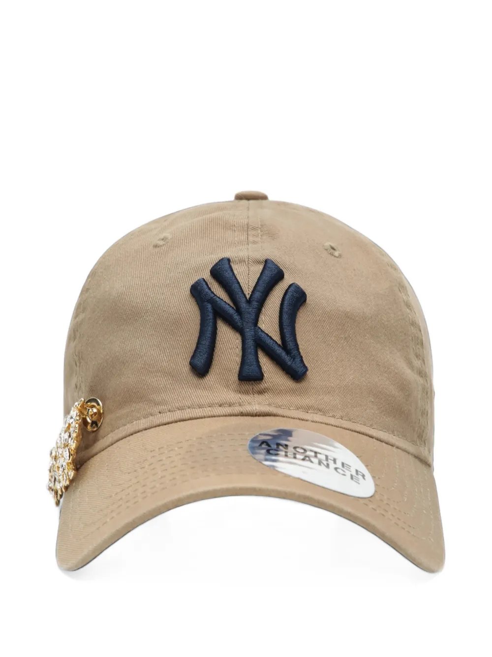 ANOTHER CHANCE crystal-embellished logo-embroidered cap - Nude