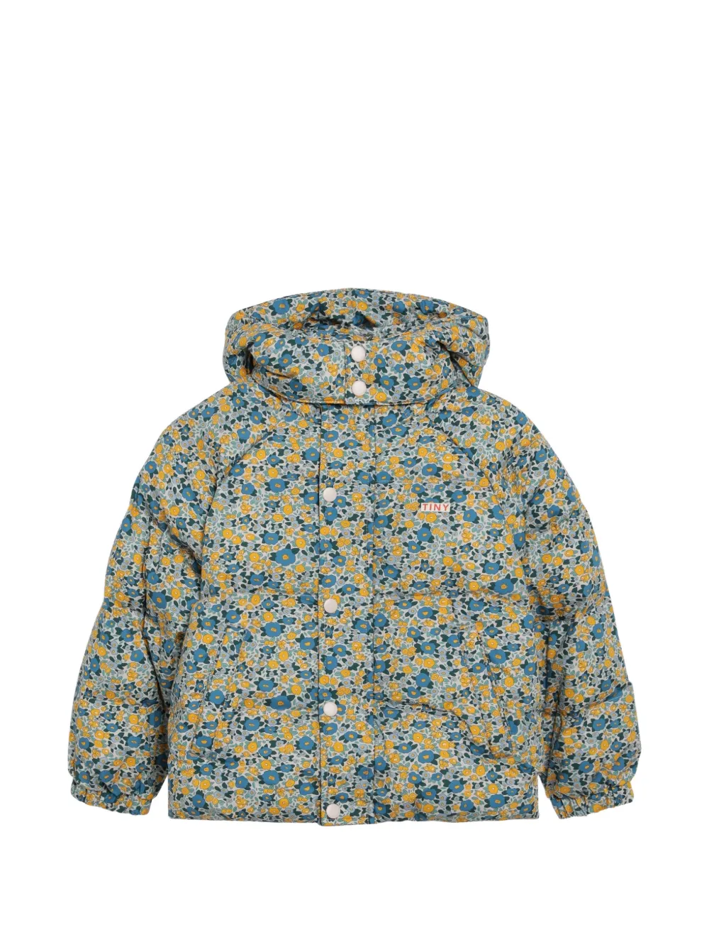 Tiny Cottons flower-pattern padded jacket | Blue | Image 1
