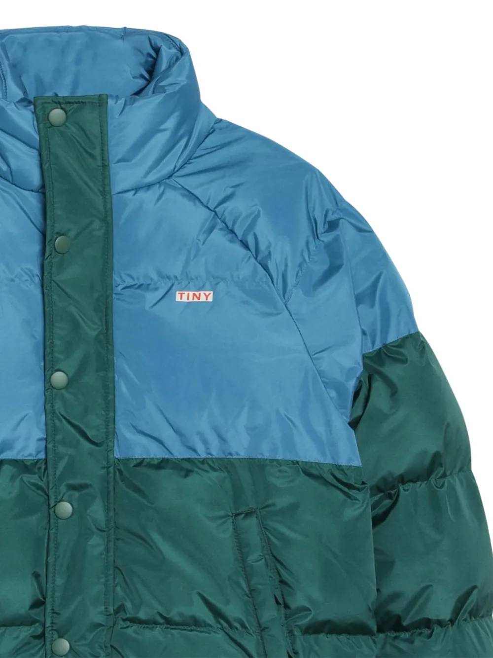Tiny Cottons Gewatteerd jack met colourblocking Groen