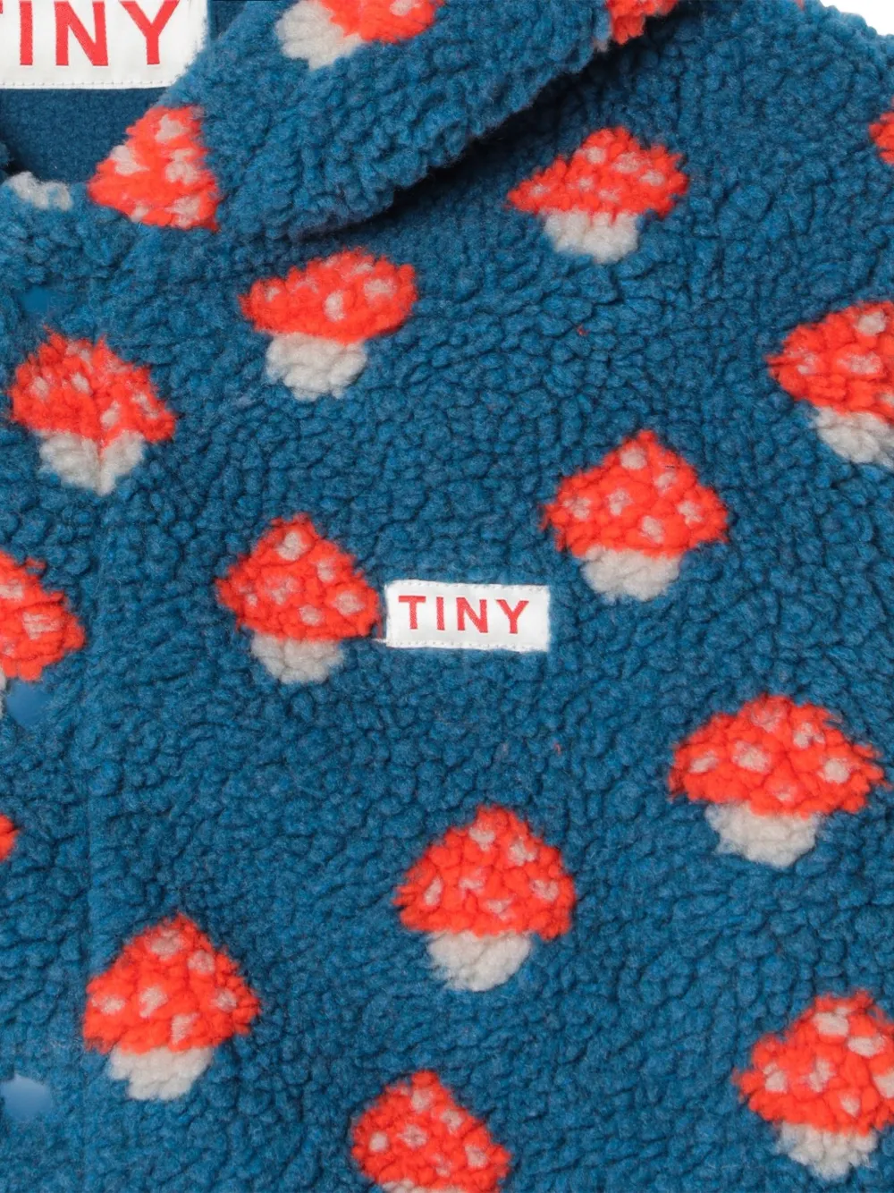 Tiny Cottons Sherpa jack met paddenstoel-print Blauw
