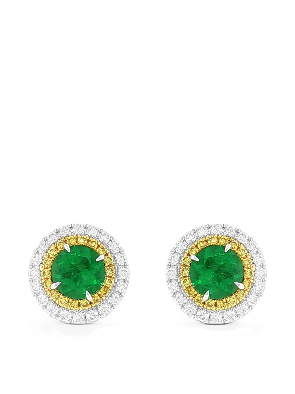 HYT Jewelry emerald and diamond stud earrings