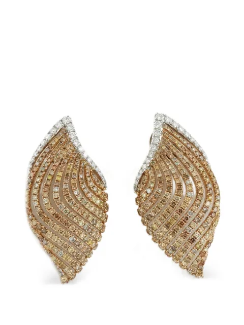 HYT Jewelry diamond leaf earrings