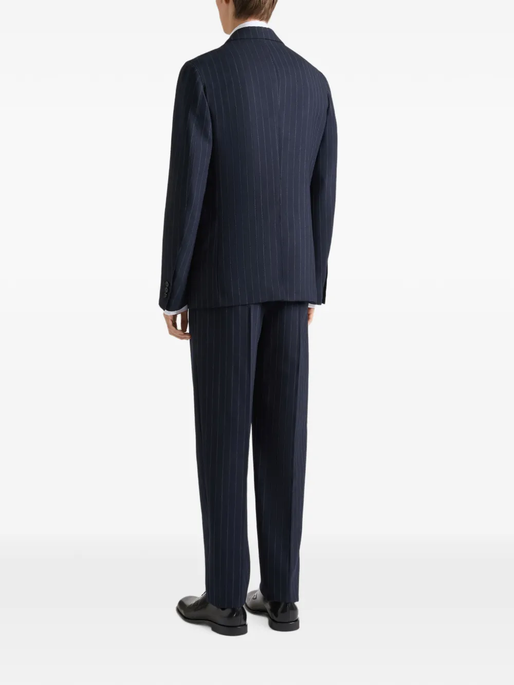 Givenchy Gestreept wollen jack met enkele rij knopen Blauw