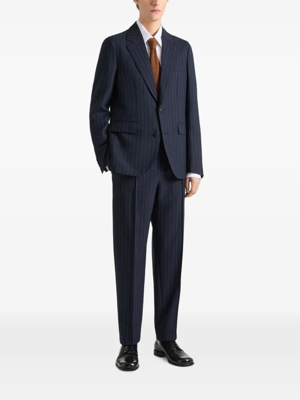 Givenchy Gestreept wollen jack met enkele rij knopen Blauw
